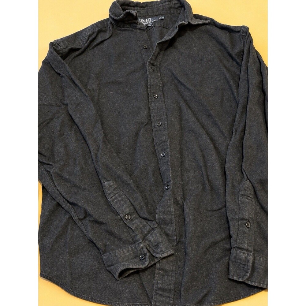 Polo Ralph Lauren Lowell Sport Black Herringbone Cotton Shirt XXL